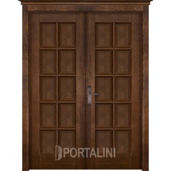 Купить Межкомнатная двустворчатая дверь массив ольхи Лондон 2 античный орех глухая