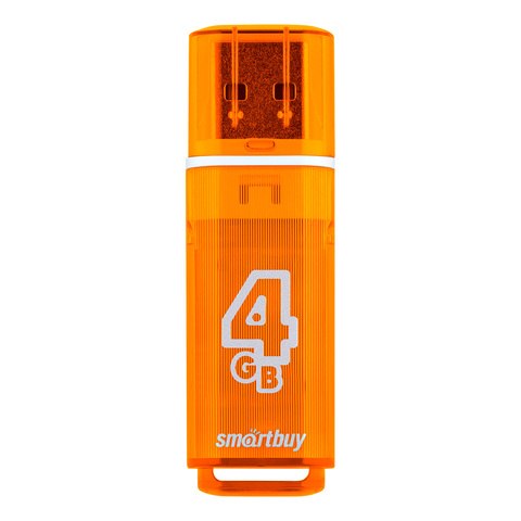 Флешка 4 GB USB 2.0 SmartBuy Glossy (Оранжевый)