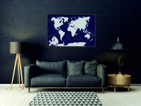 AFI DESIGN Скретч-карта мира Blue A1, 84 × 60 см