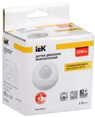 Датчик движения ДД 027 бел 1200Вт 360гр 12м IP20 ИЭК  LDD11-027-1200-001