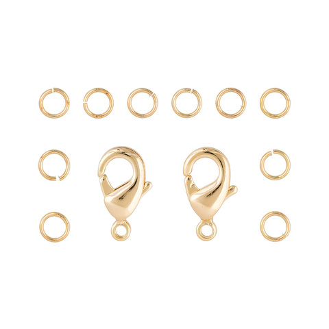 Набор фурнитуры замочек + колечки 4мм Zlatka, под серебро, комплект.