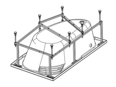 Монтажный комплект к ванне акриловой асимметричной "Эдера" 170х110, левосторонней и правосторонней  Santek