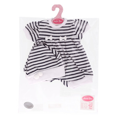 Munecas Antonio Juan Одежда для кукол и пупсов 40 - 45 см, боди-комбинезон в полоску, шапка с помпонами (91042-38)