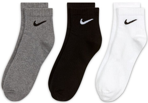 Носки теннисные Nike Everyday Lightweight Ankle 3P - black/grey/white
