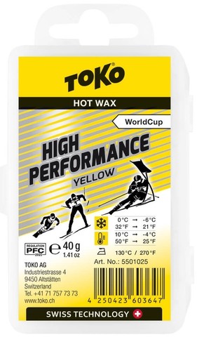 Картинка парафин Toko high performance 40 g yellow - 1