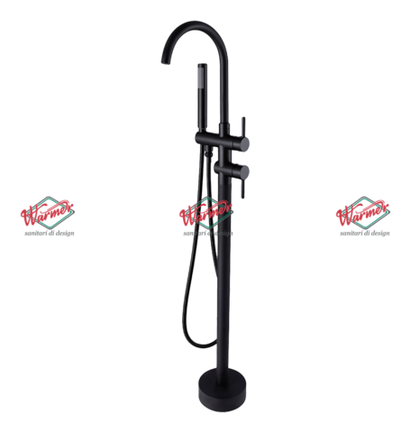Смеситель для ванны напольный Warmer Black Line 11802002