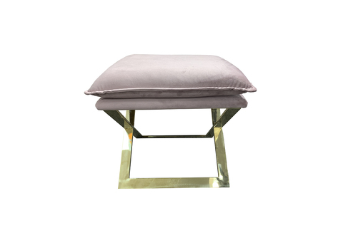 Пуф велюровый 46x45x47см Garda Decor розовый на золотых опорах