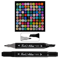 Маркер для скетчинга, двусторонние, Touch Aibao, четырёхгранные, 14 мм, спиртовые, 100 шт