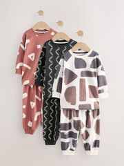 Пижама для мальчика Next AC0-918, 3 шт., Черный, Молочный, Кирпичный