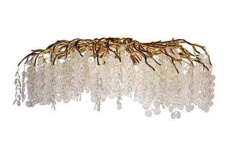 Люстра круглая 100х40см Garda Decor Tenera золотая