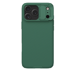 Чехол зеленый (Dark Green) с двойной защитной шторкой для камеры от Nillkin на iPhone 17 Pro Max, серия CamShield Pro