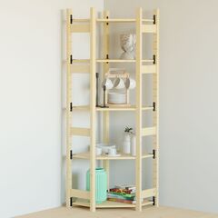 Угловой Стеллаж деревянный ИВАР 179х60х60 см с 5 полками, напольный стеллаж Икеа IVAR из массива сосны для хранения вещей на балкон, в гараж