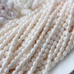 Жемчуг натуральный речной, рис, 8,5-11,3 мм, 1 нить, Ж026