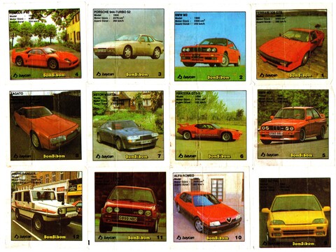 Вкладыш Bombibom Бомбибом - полная 1 серия 60 штук - № 1-60 все