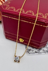 Колье с камнем каратником из серебра 925 пробы в стилистике CARTIER