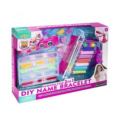 
          Набор для создания украшений Alingar, 370х280х80мм,"Diy name bracelet",станок, замки, мулине, шнуры, декор, пл.игла, карт.уп