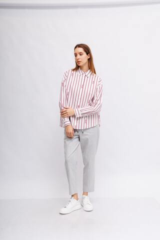 Marc Cain Sports Рубашка хлопковая в полоску