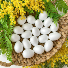 №2 Яйца пасхальные, Белые ОКРУГЛЫЕ, из пенопласта, размер 5*3,5 см, набор 20 штук.