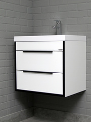 Тумба подвесная Форта (Forta) B2 Белый Домино под умывальник 