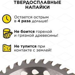 Нож для кустореза DDE WOOD CUT твердосплавный, 40 зубьев, 225 х 25,4/20 (толщина = 1,3 мм) (910-430)