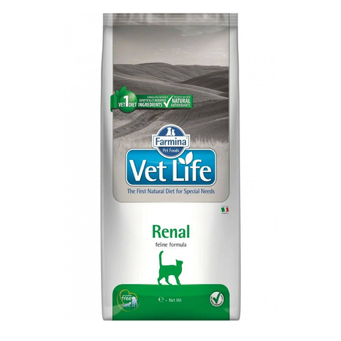 Сухой корм Farmina Vet Life Cat Renal при заболеваниях почек для взрослых кошек, 10 кг.
