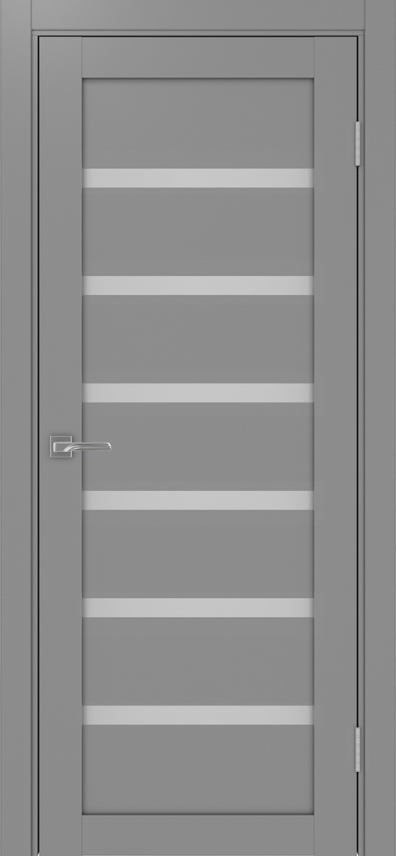 Дверь межкомнатная Оптима Порте Турин 507.12, цвет серый, экошпон, стекло мателюкс
