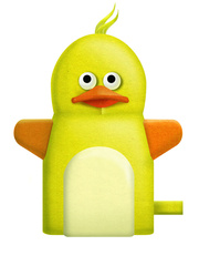 Мочалка "Рукавичка-Утенок", поролон, махра (стандарт)