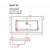 ArtCeram WASHBASINS GAP Раковина встраиваемая  96х51 см, с 1 отв под смеситель, со слив переливом, цвет белый. GPL004 01 00 bi*1