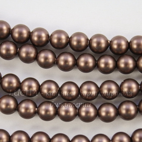 5810 Хрустальный жемчуг Сваровски Crystal Velvet Brown круглый 8 мм , 5 шт
