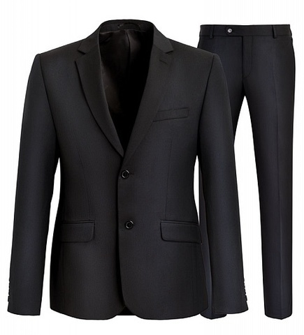 Черный приталенный костюм STENSER