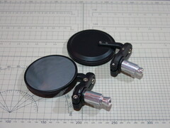 Зеркала в руль чёрные круглые фиксированные