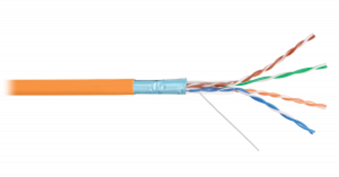 Кабель NIKOLAN F/UTP 4pair, Cat5e, Solid, In, LSZH (NKL 9200C-OR) (305м.)