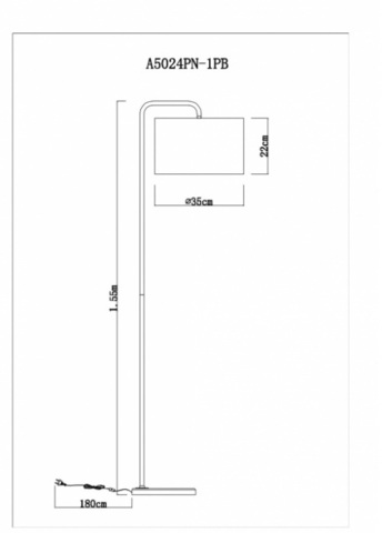 Торшер Arte Lamp RUPERT A5024PN-1PB