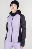Премиальный костюм для лыж и зимнего бега Nordski Hybrid Hood Black/Lavender женский