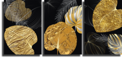 Модульная картина "Элементы золотых листьев"