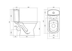 Унитаз-компакт Алькор 1WH302140 с диагональным выпуском, антивсплеск