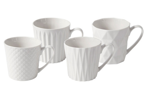 Набор кружек 4шт 380мл Maxwell & Williams Nova белый