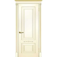 Купить Межкомнатная дверь эмаль Смальта 04 слоновая кость Ral 1013 патина золото глухая