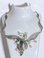 Кружево (колье из серебра)