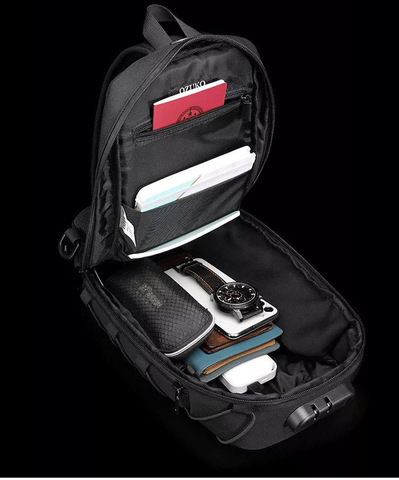 Картинка рюкзак однолямочный Ozuko 9357 Black - 4