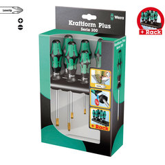 334/6 Rack Набор отвёрток Wera Kraftform Plus Lasertip + подставка 05105650001