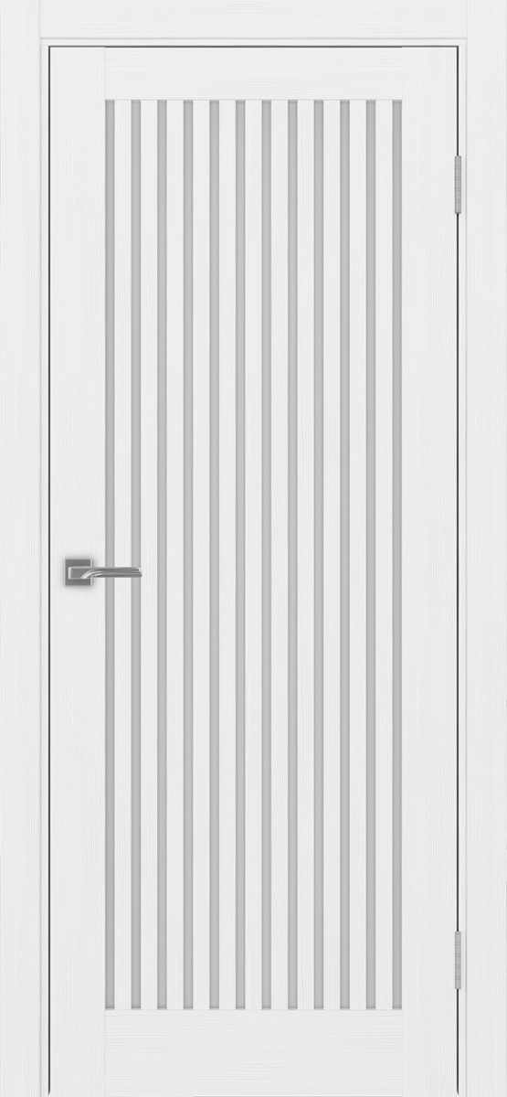 Дверь межкомнатная Оптима Порте Турин 543.2, цвет белый лед, экошпон, стекло мателюкс