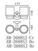 Art&Max AM-2688SJ-Do Два стакана, подвесные Золото