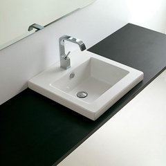 ArtCeram WASHBASINS GAP  Раковина встраиваемая  59х51 см, с 1 отв под смеситель, со слив переливом, цвет белый. GPL006 01 00 bi*1 фото