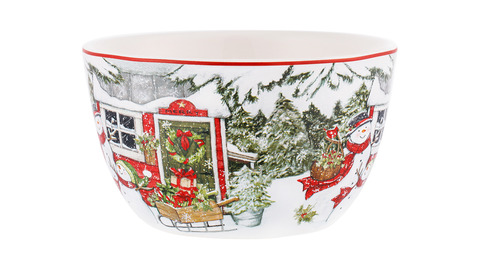 Салатник порционный 14см Certified Int. Дом снеговика Два снеговика-1