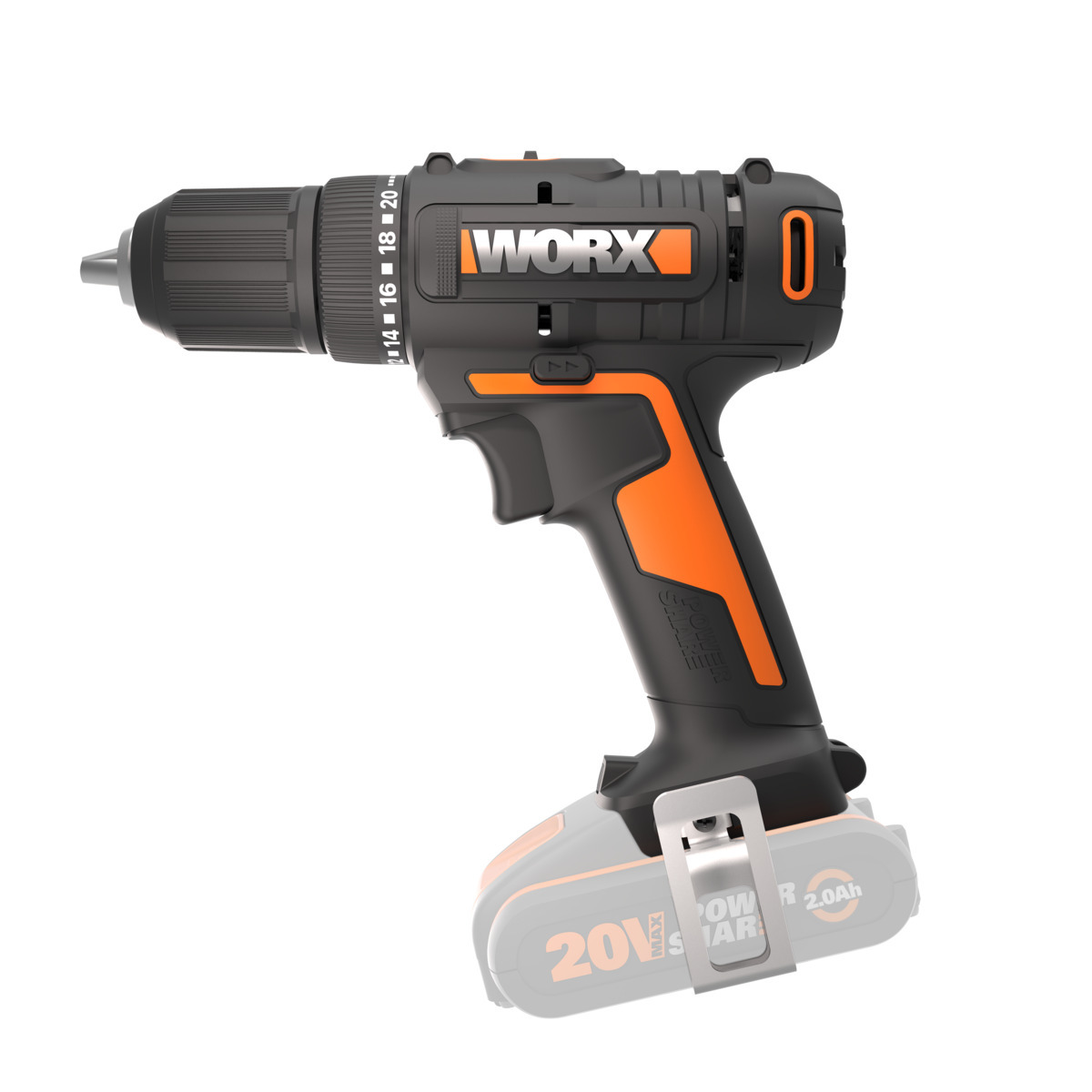 Дрель-шуруповерт аккумуляторная WORX WX108.9, 50Нм, 20В, без АКБ и ЗУ