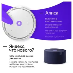 Умная колонка Yandex Станция Мини без часов Алиса на YaGPT синий 10W 1.0 BT 10м (YNDX-00021B)