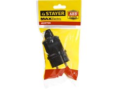 STAYER MAXElectro, черная, 16 А/220 В, 1300 Вт, прямая вилка (55160-B)