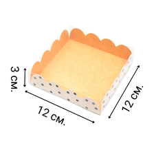 Коробочка для печенья, «Горох», крафт 12×12×3 см