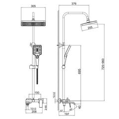 Стойка душевая со смесителем HAIBA HB24575-3 графит